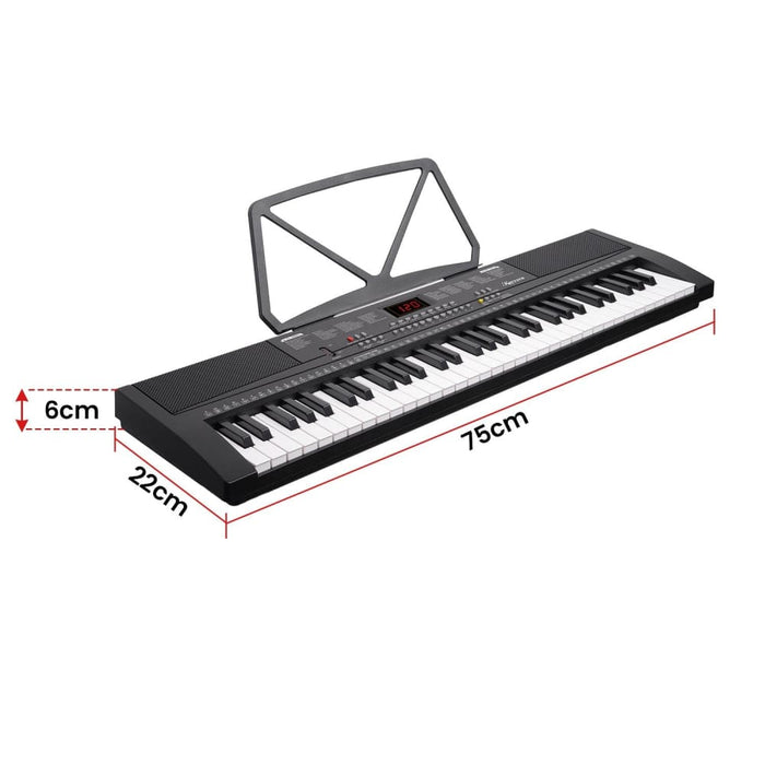 61-key Electronic Piano Keyboard 75cm - Black
