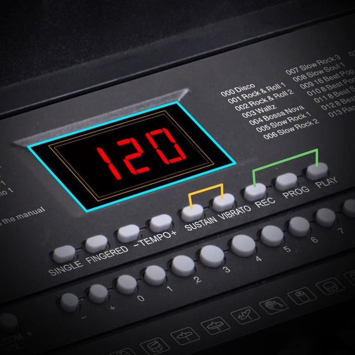 61-key Electronic Piano Keyboard 75cm - Black