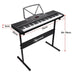 61-key Electronic Piano Keyboard 75cm with Stand - Black