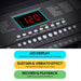 61-key Electronic Piano Keyboard 75cm with Stand - Black