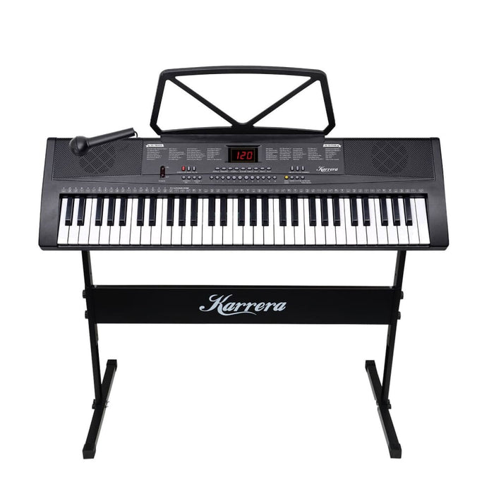 61-key Electronic Piano Keyboard 75cm with Stand - Black