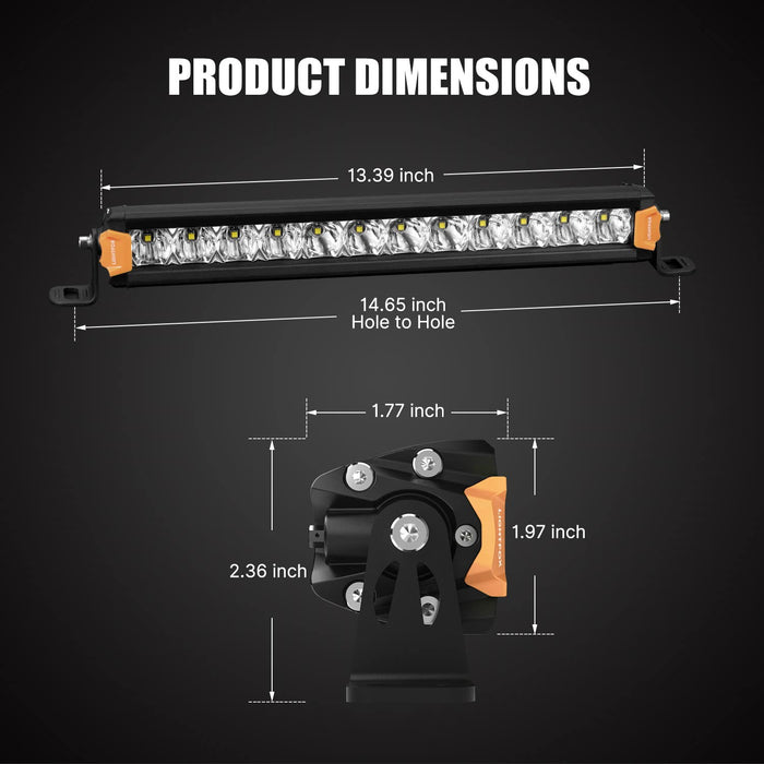 14Inch Osram Led Light Bar Super Slim Single Row Spot Flood Beam Offroad