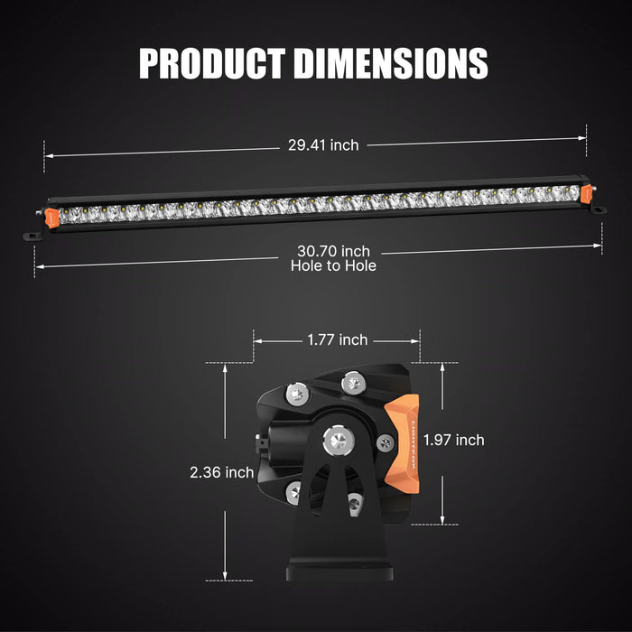 28Inch Osram Led Light Bar Super Slim Single Row Spot Flood Beam Offroad