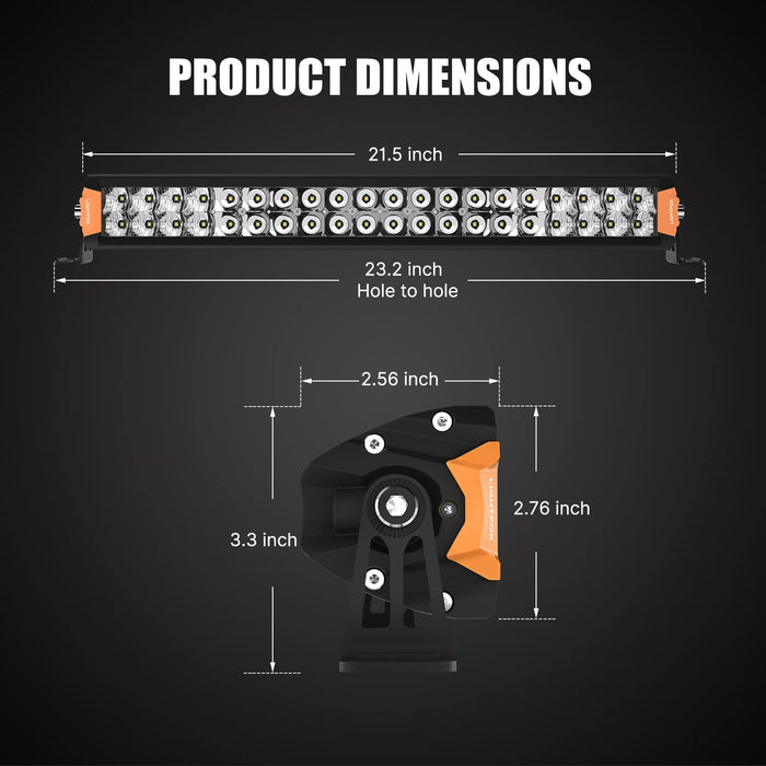 20Inch Osram Led Light Bar Slim Dual Rows Combo Driving Lamp Offroad 4X4