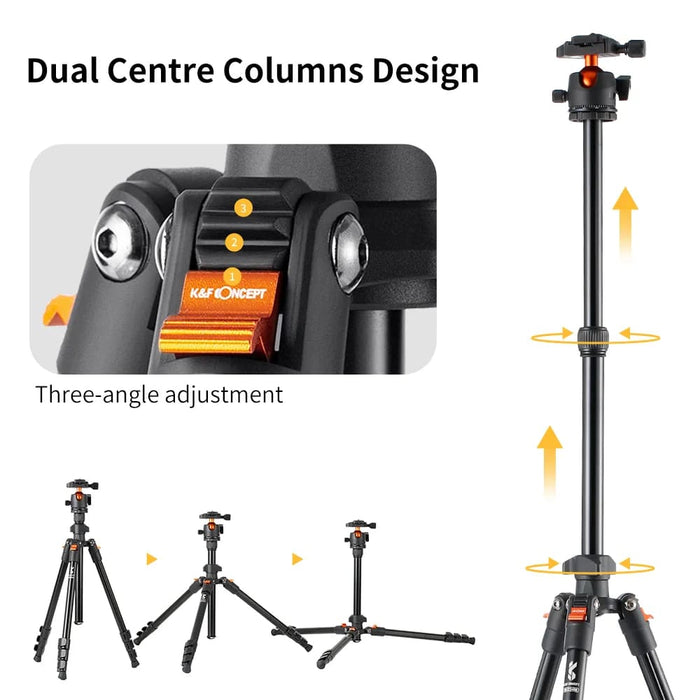 62.99 Inch Camera Tripod For Dslr Portable Aluminum Travel