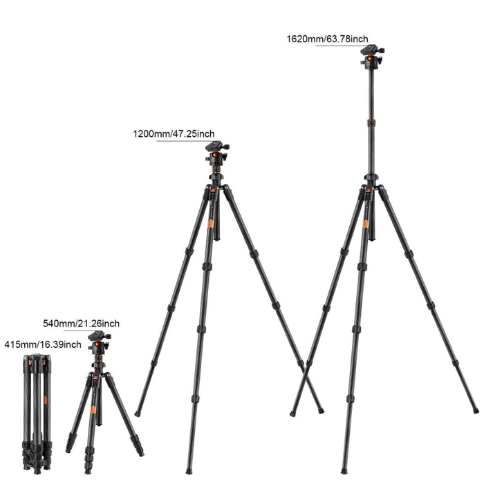 63.78 Inch Carbon Fiber Camera Tripod For Dslr Portable