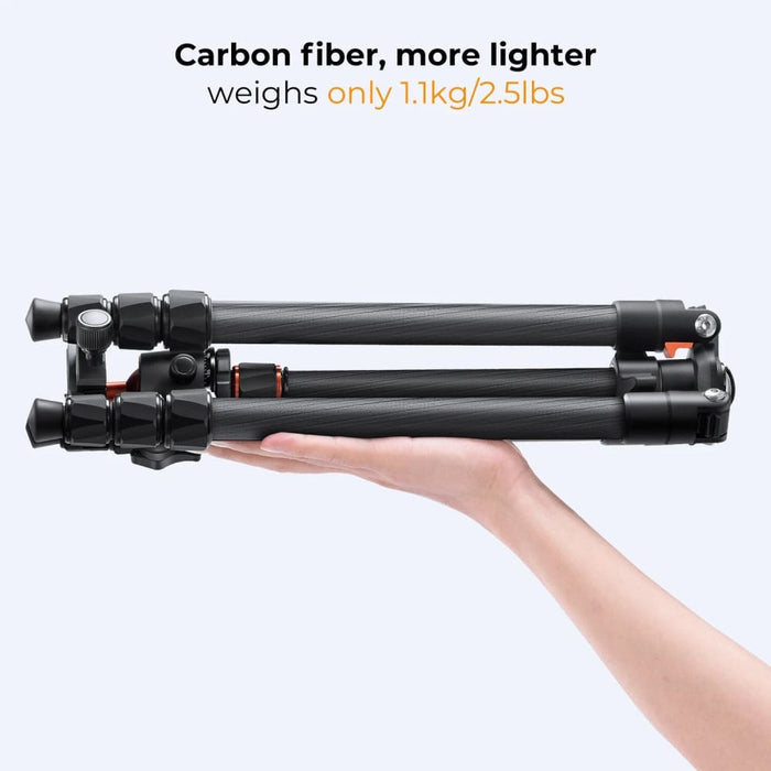 63.78 Inch Carbon Fiber Camera Tripod For Dslr Portable