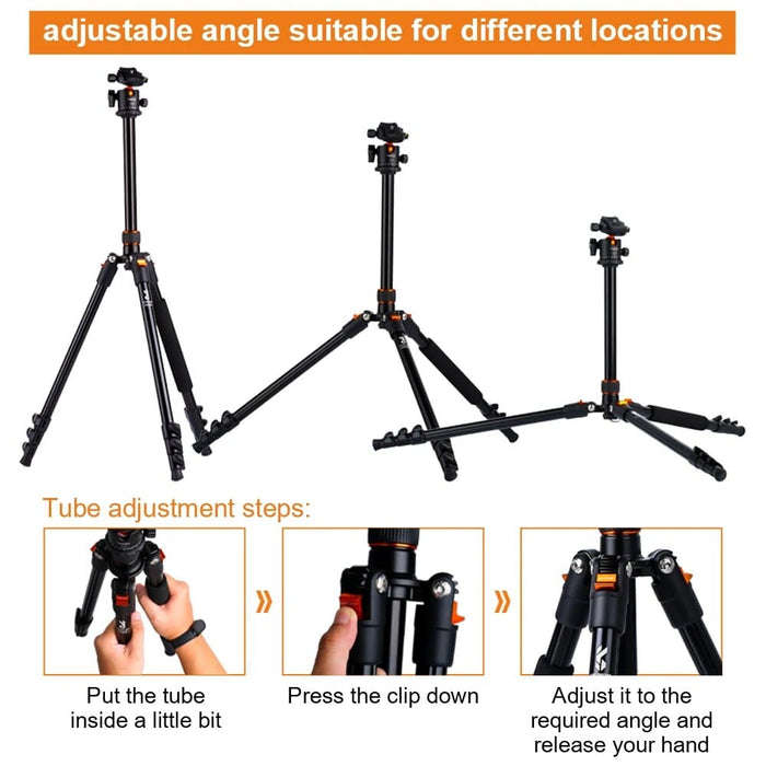 64.17 Inch Camera Tripod For Dslr Portable Compact Aluminum