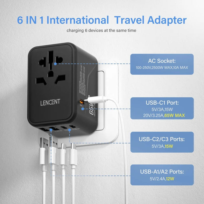 65w/100w Gan Travel Adapter With Fast Charging