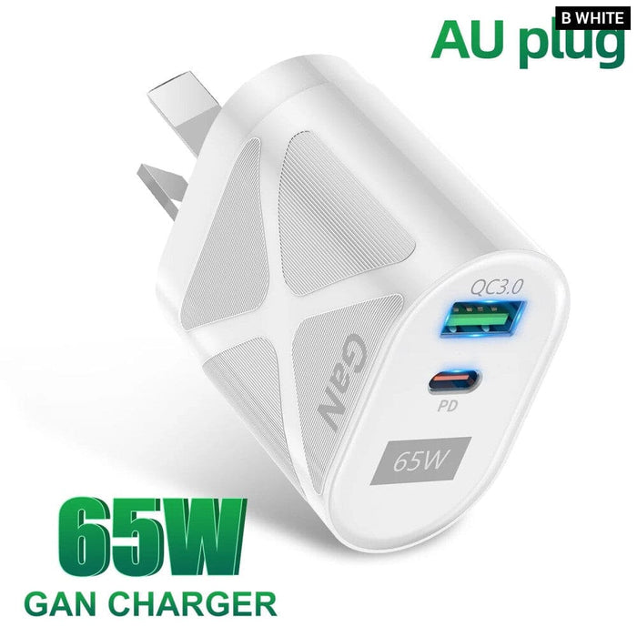 65w Au Plug Gan Charger for Au/nz Tablets Phones
