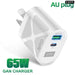 65w Au Plug Gan Charger for Au/nz Tablets Phones