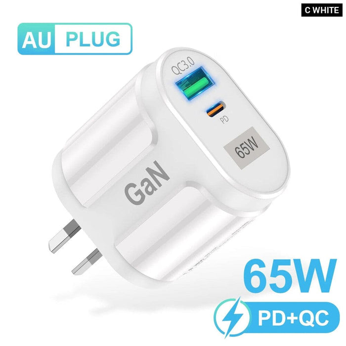 65w Au Plug Gan Charger for Au/nz Tablets Phones