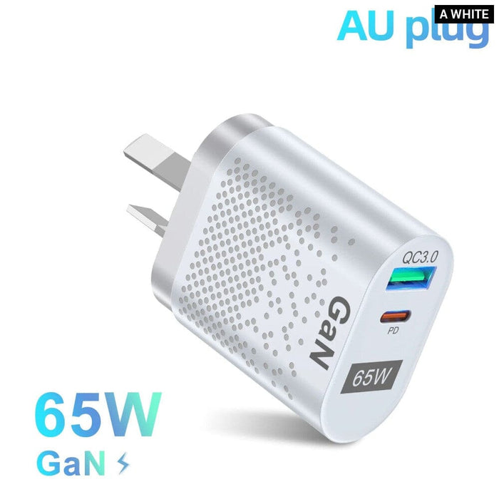 65w Au Plug Gan Charger for Au/nz Tablets Phones