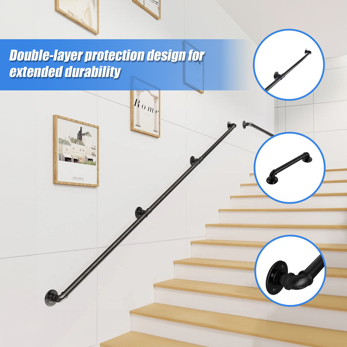 3m Handrail Stair Rail Grab Balustrade Staircase Banister + Installation Kit