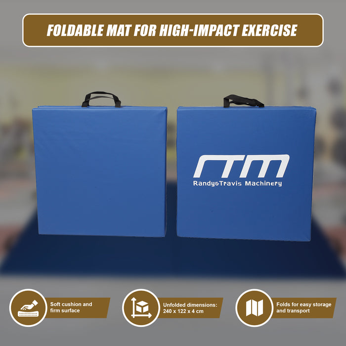240 x 122 x 4 cm Exercise Mat -  Blue