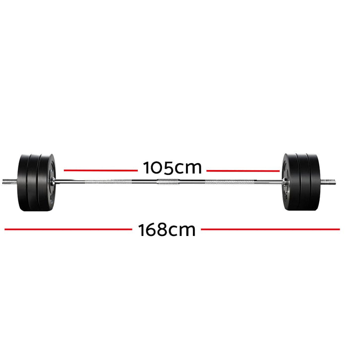 68kg Barbell Weight Set Plates Bar Bench Press Fitness