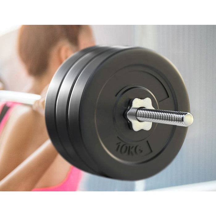68kg Barbell Weight Set Plates Bar Bench Press Fitness