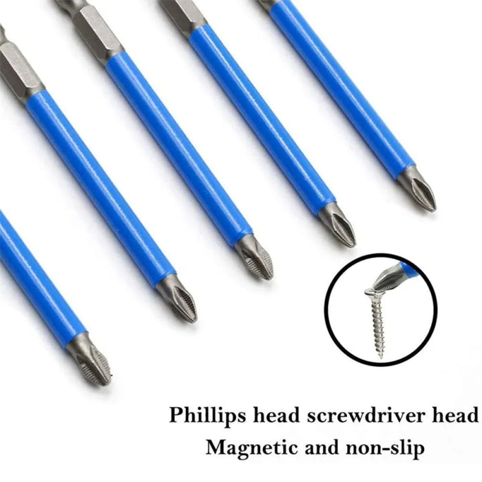 6pc 50mm150mm Ph2 Phillips Head Screwdriver Drill Bit Hex