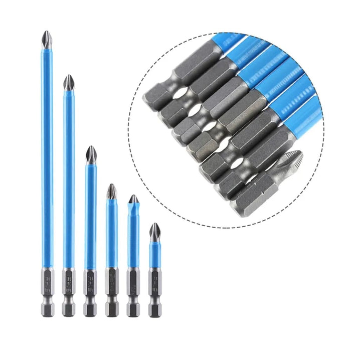 6pc 50mm150mm Ph2 Phillips Head Screwdriver Drill Bit Hex