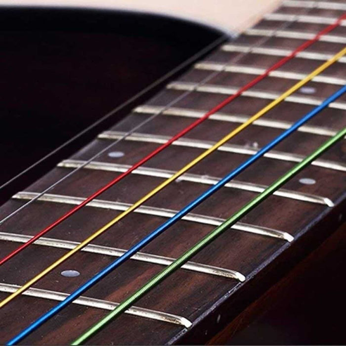 6pcs Set Acoustic Guitar Strings Rainbow Colourful
