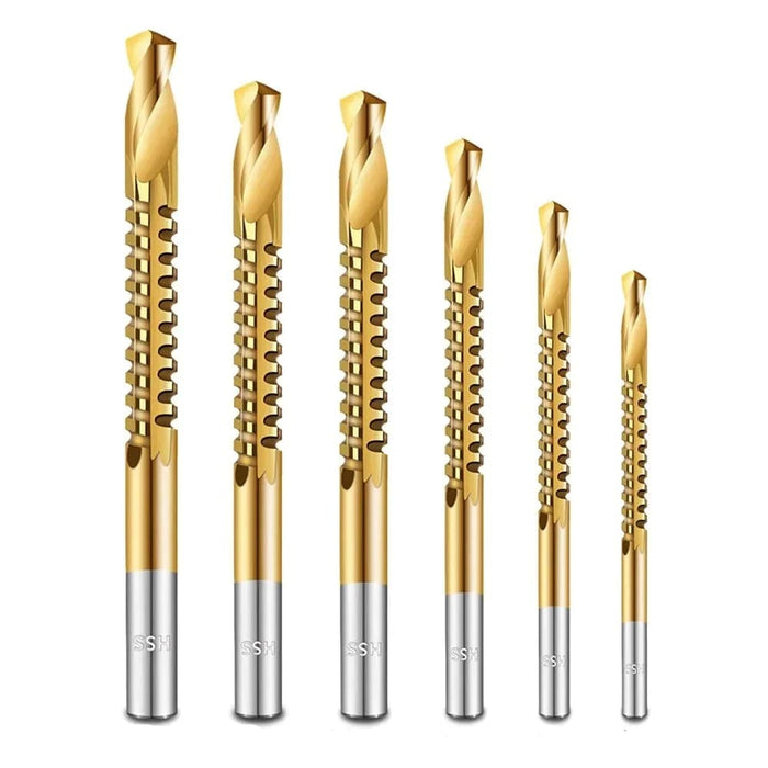 6pcs Cobalt Drill Set Helical Metric Composite Tap Twist