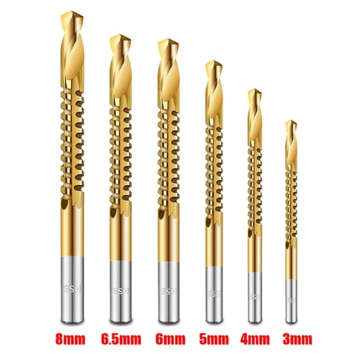6pcs Cobalt Drill Set Helical Metric Composite Tap Twist