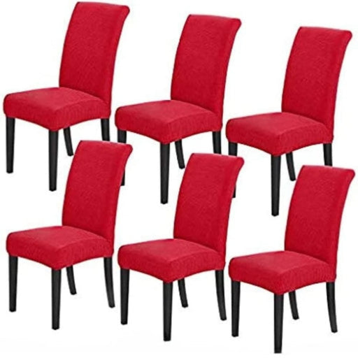 6pcs Dining Chair Slipcovers/ Protective Covers Burgundy