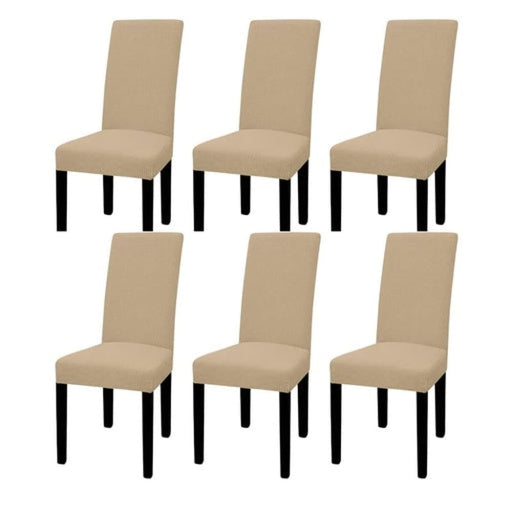 6pcs Dining Chair Slipcovers/ Protective Covers Camel