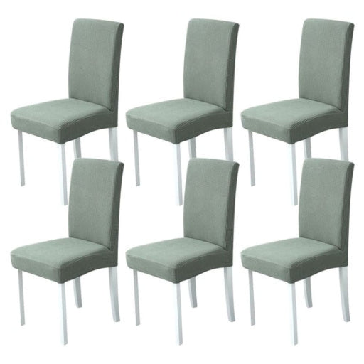 6pcs Dining Chair Slipcovers/ Protective Covers Pea Green