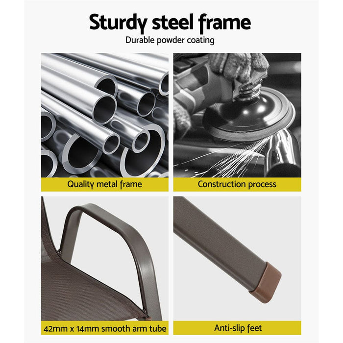 6pcs Outdoor Dining Chairs Stackable Chair Patio Garden