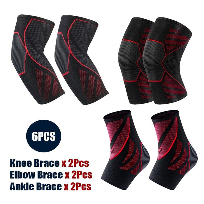 6pcs/set Knee Elbow Ankle Brace Protective Gear Set