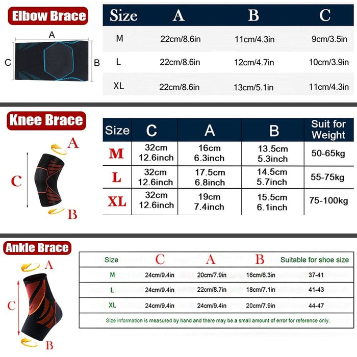 6pcs/set Knee Elbow Ankle Brace Protective Gear Set