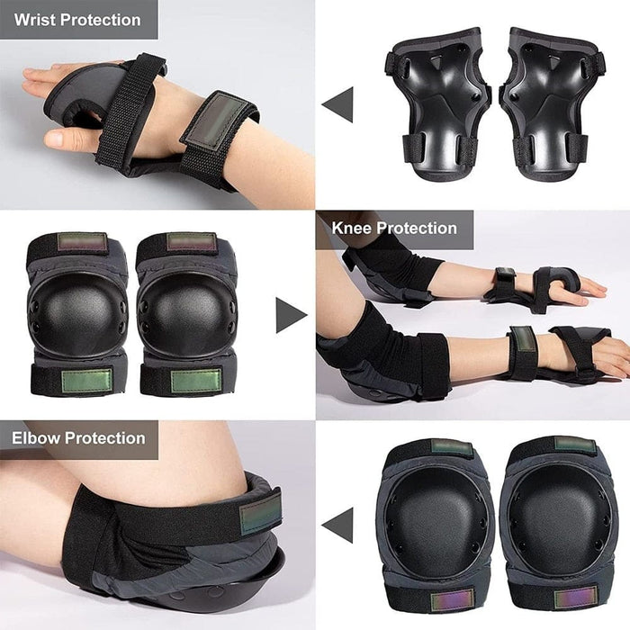 6pcs/set Rainbow Knee Elbow Pad Wrist Guard Protective Gear
