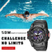 7 in 1 Dual Display Analog Digital Quartz Wristwatch