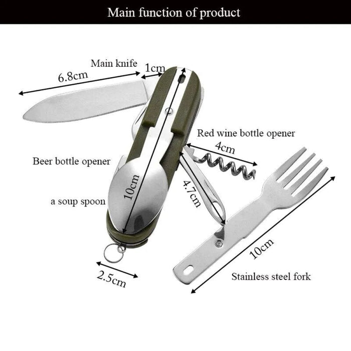 7 in 1 Multifunctional Stainless Steel Foldable Fork Spoon