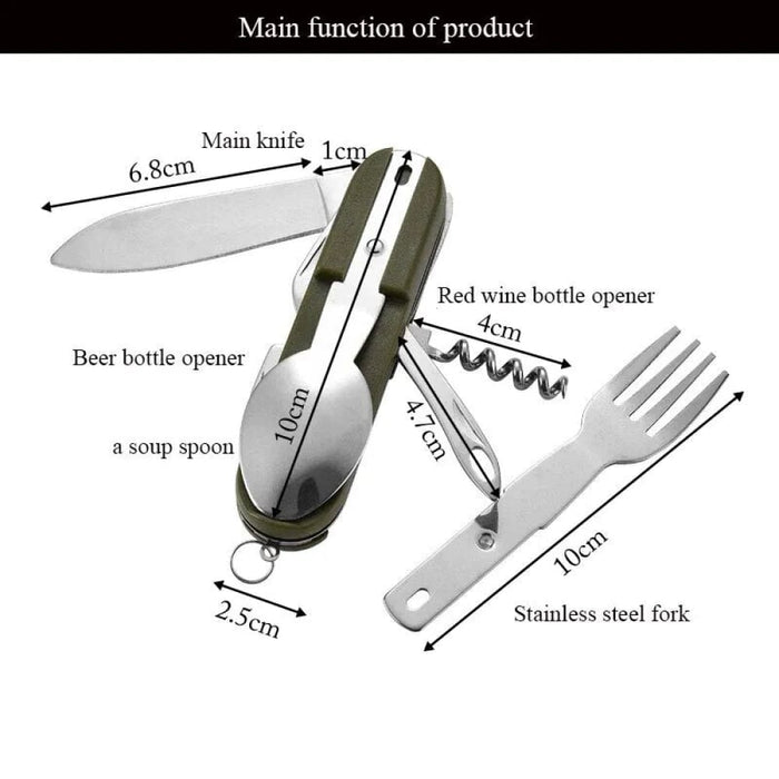 7 In 1 Multifunctional Stainless Steel Foldable Fork Spoon