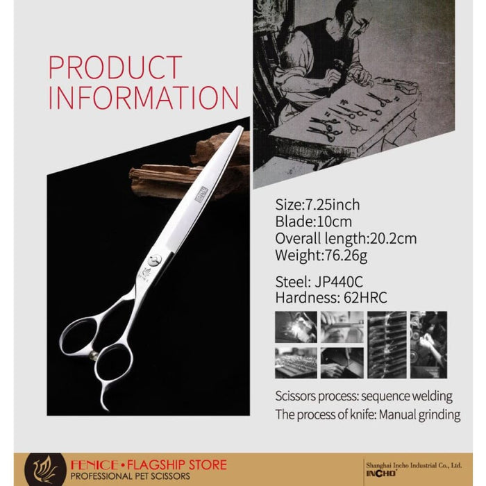 7.25 Inch Japan 440c Pet Grooming Straight Cutting Scissors