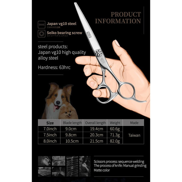 7 7.5 8 Inch Jp Vg 10 Steel Dog Grooming Scissors Bearing