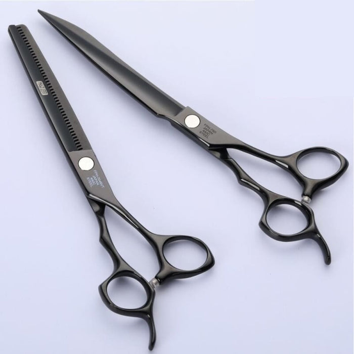 7 7.5 Inch Professional Black Pet Scissors Set for Dog