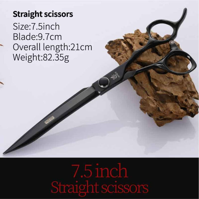 7 7.5 Inch Professional Black Pet Scissors Set for Dog