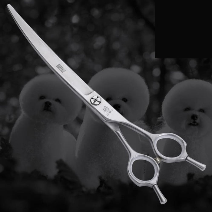 7.5 Inch Stainless Steel Curved Blade Scissors Upward Pet