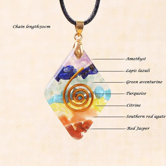7 Chakra Rainbow Orgone Crystal Pendant For Strengthen