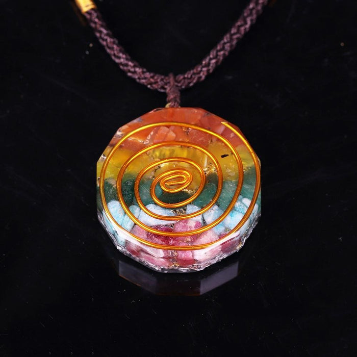 7 Chakra Rainbow Orgone Crystal Pendant For Strengthen