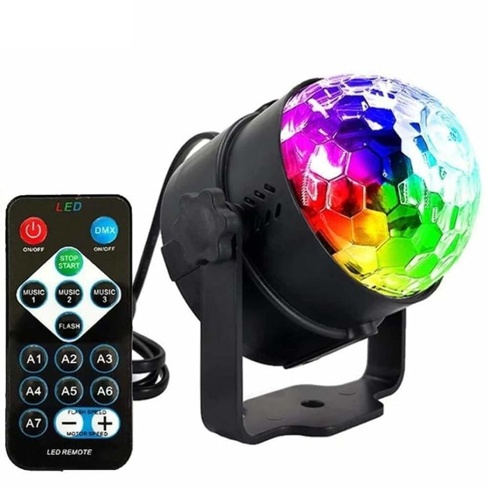 6w 7 Colour Rgb Remote Led Crystal Magic Ball Dj Disco