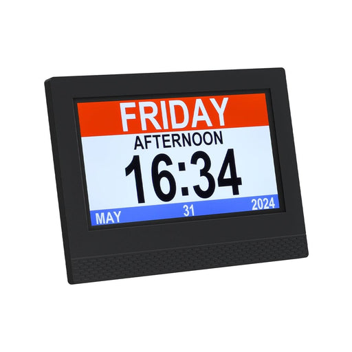 7’ Digital Day Clock Calendar Alarm Black