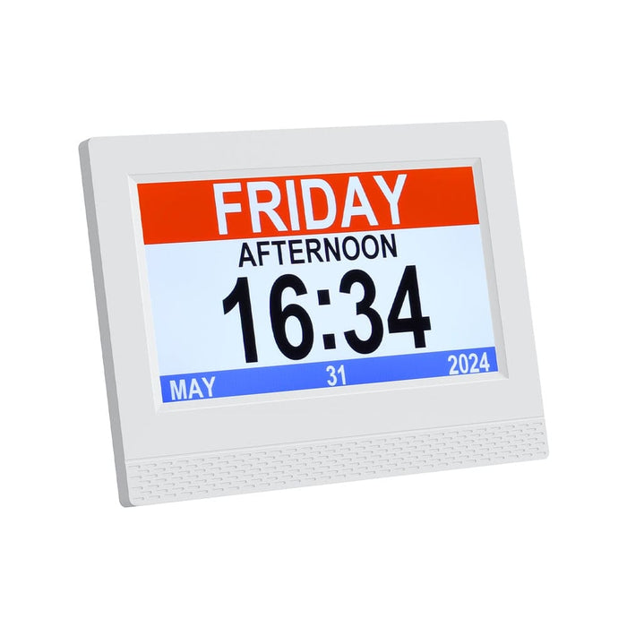7’ Digital Day Clock Calendar Alarm White
