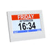 7’ Digital Day Clock Calendar Alarm White