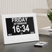 7’ Digital Day Clock Calendar Alarm White