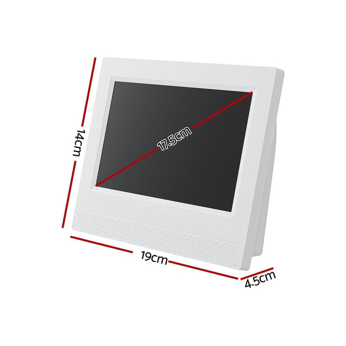 7’ Digital Day Clock Calendar Alarm White