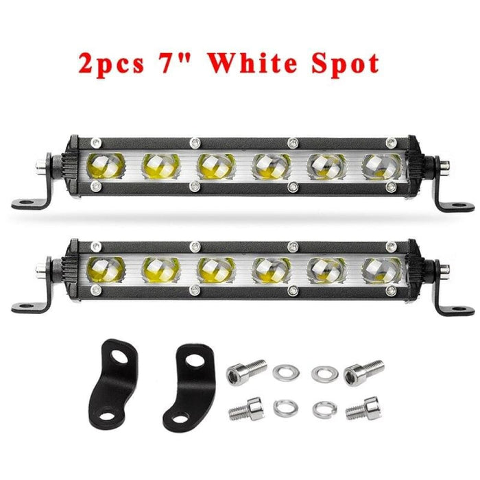 7’ 30w Offroad Led Work Light Bar Motorcycle 4x4 4wd Suv